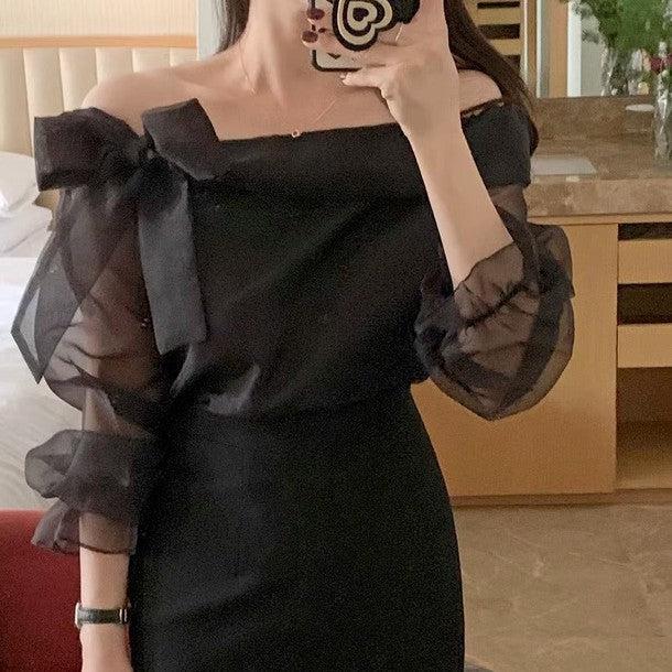 オフショルダーシアーブラウス 6452-画像10-韓国ファッション通販POPREA［ポップリア］