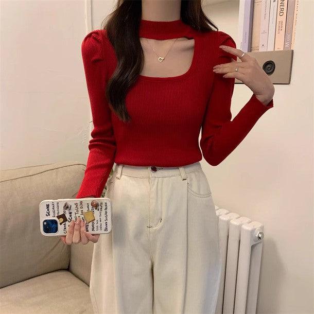 オープンバストハイネックリブニット﻿﻿﻿ 6259-画像10-韓国ファッション通販POPREA［ポップリア］