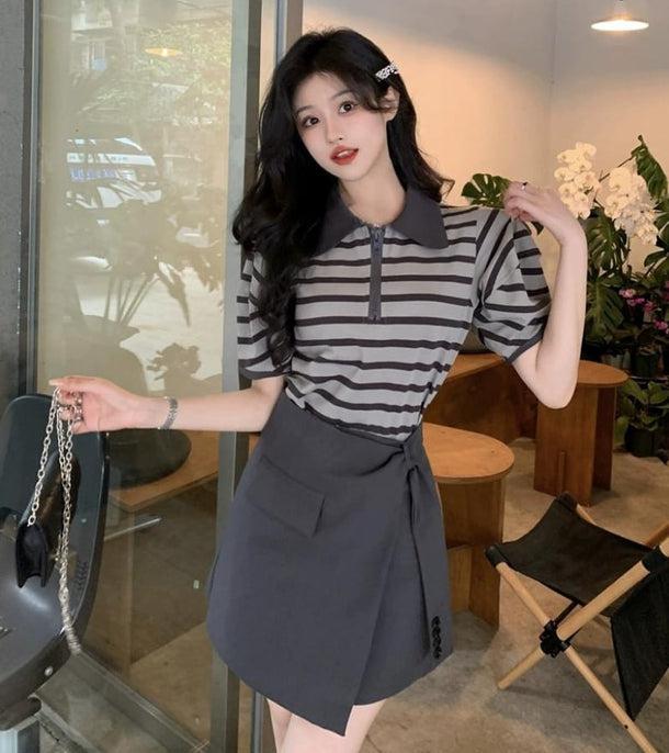 ハーフジップアップポロシャツ 6075-画像10-韓国ファッション通販POPREA［ポップリア］