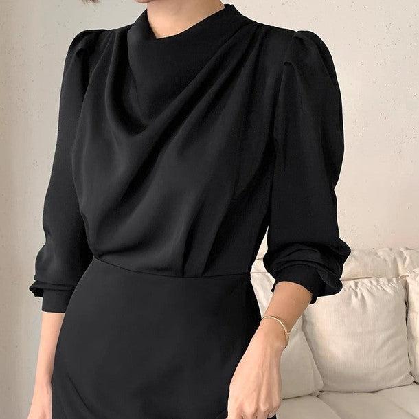 ドレープフロントネックワンピース﻿ 6445-画像10-韓国ファッション通販POPREA［ポップリア］