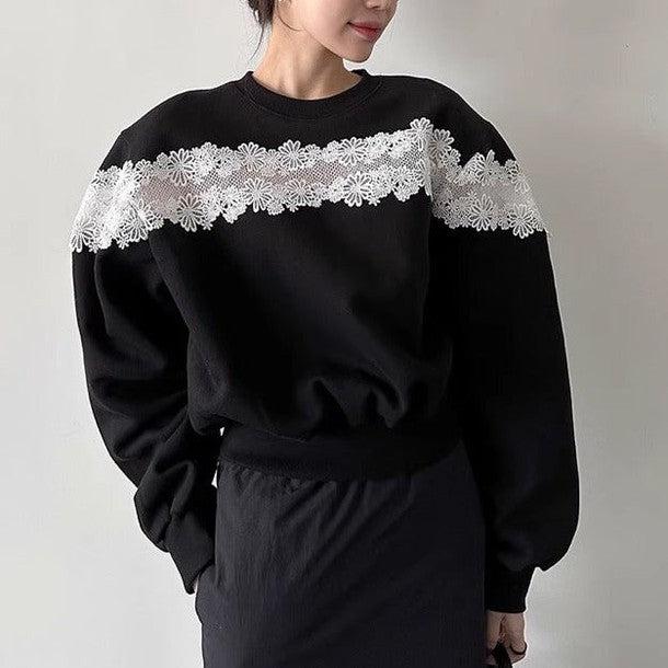 レースドッキングスウェット 6437-画像10-韓国ファッション通販POPREA［ポップリア］
