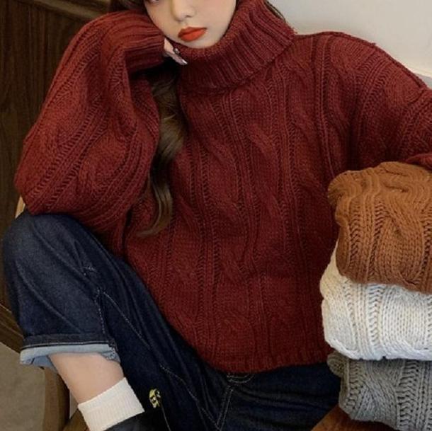 ケーブルタートルニット﻿﻿﻿﻿﻿﻿﻿ 6279-画像10-韓国ファッション通販POPREA［ポップリア］