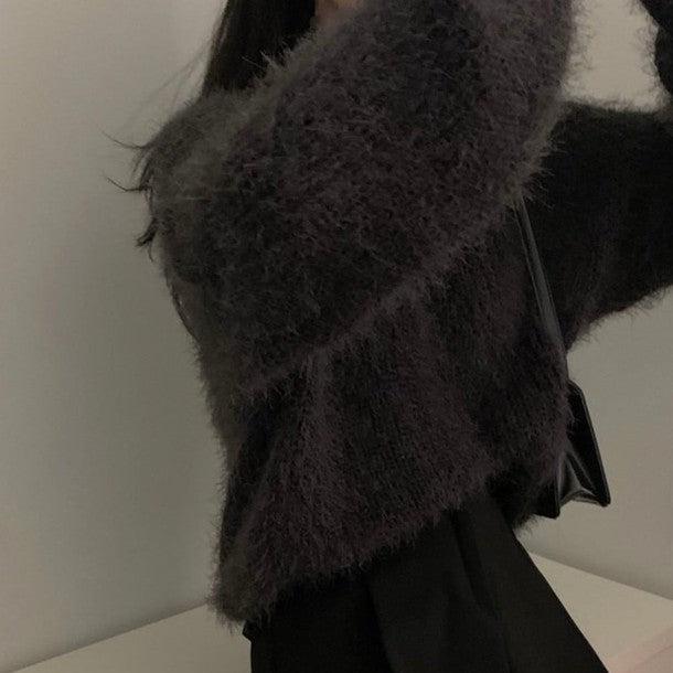 ルーズVネックシャギーニット 6394-画像10-韓国ファッション通販POPREA［ポップリア］