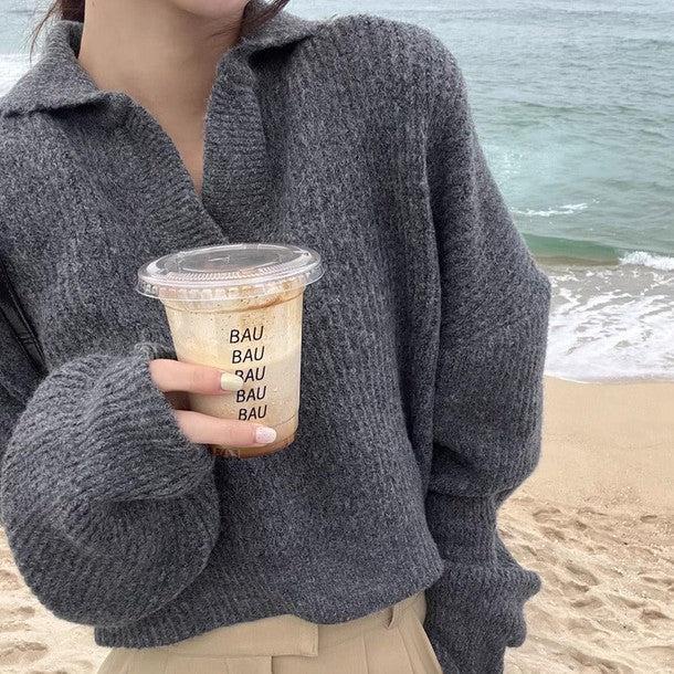 クロップドポロニット 6322-画像10-韓国ファッション通販POPREA［ポップリア］