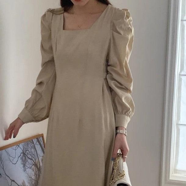 パフショルダーAラインワンピース 6540-画像10-韓国ファッション通販POPREA［ポップリア］