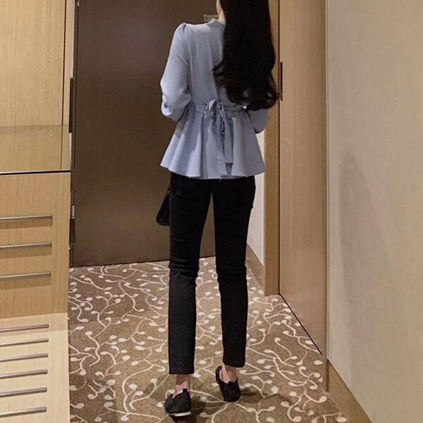 バックリボンVネックブラウス 6002-画像10-韓国ファッション通販POPREA［ポップリア］