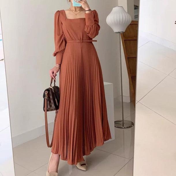 スクエアネックプリーツワンピース 6456-画像10-韓国ファッション通販POPREA［ポップリア］