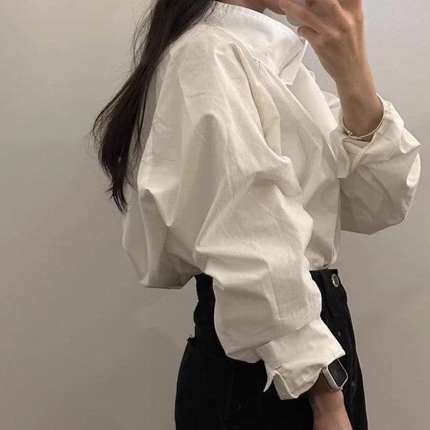 ハイカラーベーシック長袖シャツ﻿ 6230-画像10-韓国ファッション通販POPREA［ポップリア］