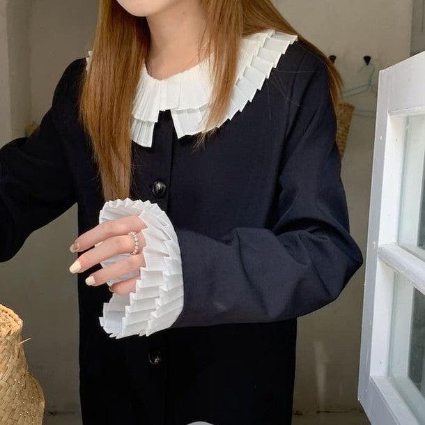 ラッフルカラーショートワンピース﻿ 6227-画像10-韓国ファッション通販POPREA［ポップリア］