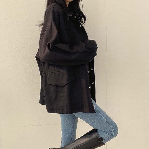 オーバーサイズウエストギャザーパーカー 6134-画像10-韓国ファッション通販POPREA［ポップリア］