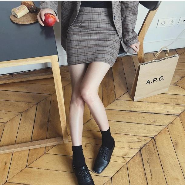 チェックミニツーピーススーツ 6366-画像10-韓国ファッション通販POPREA［ポップリア］