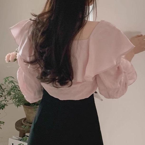 スクエアネックフリルブラウス 6487-画像11-韓国ファッション通販POPREA［ポップリア］