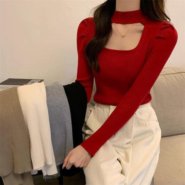 オープンバストハイネックリブニット﻿﻿﻿ 6259-画像11-韓国ファッション通販POPREA［ポップリア］