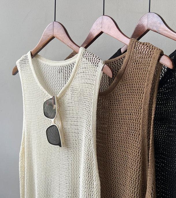 透かし編みノースリーブロングニット 6073-画像11-韓国ファッション通販POPREA［ポップリア］