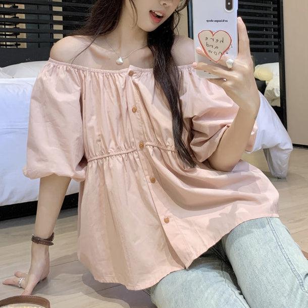 シンプルペプラムブラウス 5985-画像11-韓国ファッション通販POPREA［ポップリア］