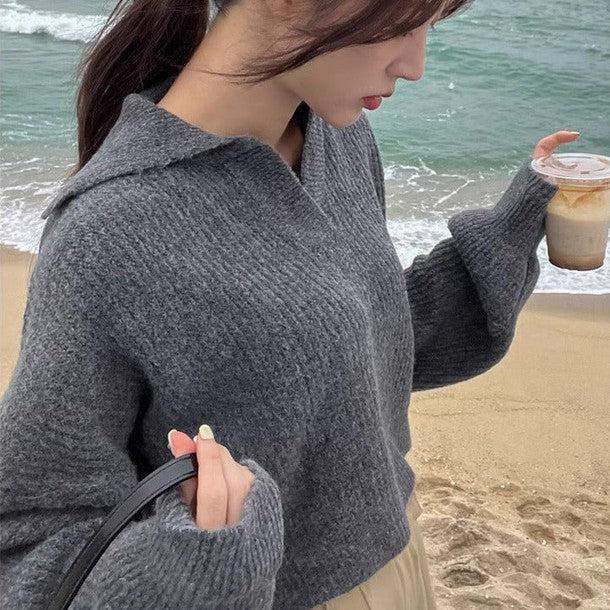 クロップドポロニット 6322-画像11-韓国ファッション通販POPREA［ポップリア］