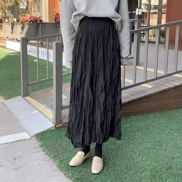 変形ランダムプリーツロングスカート ﻿﻿ 6580-画像11-韓国ファッション通販POPREA［ポップリア］