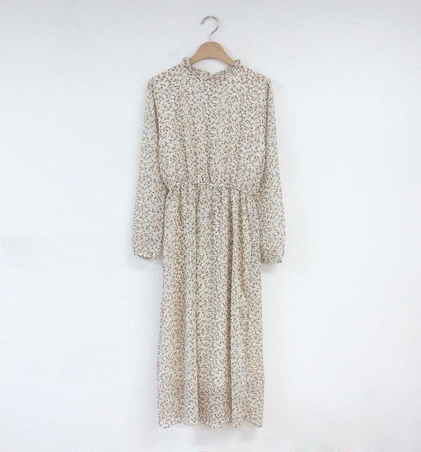 バックリボン小花柄ロングワンピ‐ス 6586-画像11-韓国ファッション通販POPREA［ポップリア］