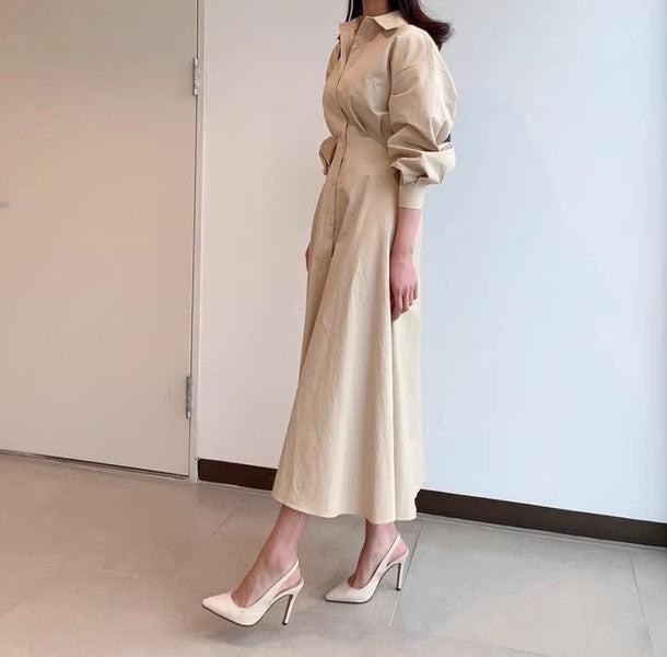 ハイウエストマキシシャツワンピース 6477-画像11-韓国ファッション通販POPREA［ポップリア］