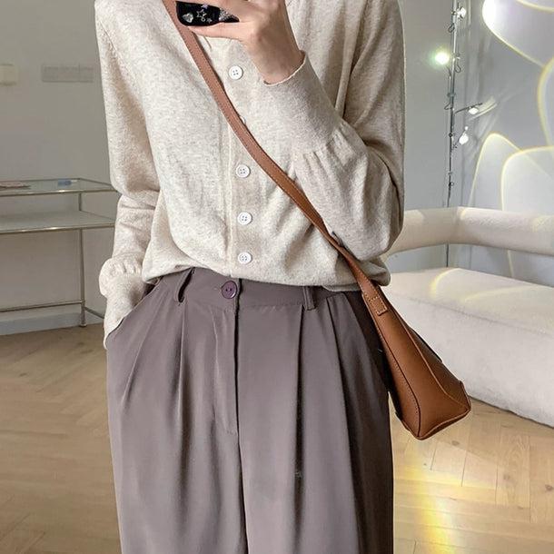 クルーネックニットカーディガン 6170-画像11-韓国ファッション通販POPREA［ポップリア］