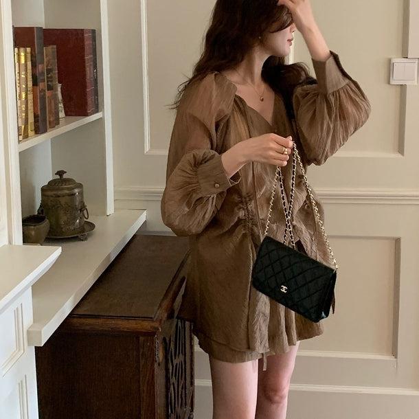 フレンチタイプリーツスリムセットアップ 6011-画像11-韓国ファッション通販POPREA［ポップリア］