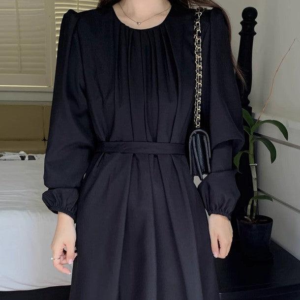 ベルト付きフロントタックロングワンピース﻿ 6224-画像11-韓国ファッション通販POPREA［ポップリア］