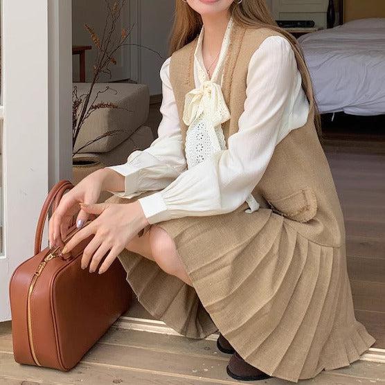 ダブルボタンカレッジスタイルジャンパースカート﻿ 6226-画像11-韓国ファッション通販POPREA［ポップリア］