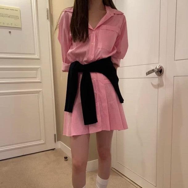 ストライプシャツワンピース 6473-画像11-韓国ファッション通販POPREA［ポップリア］