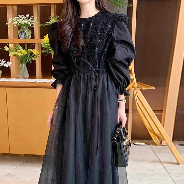 パフスリーブフラワーシフォンワンピース 6304-画像11-韓国ファッション通販POPREA［ポップリア］