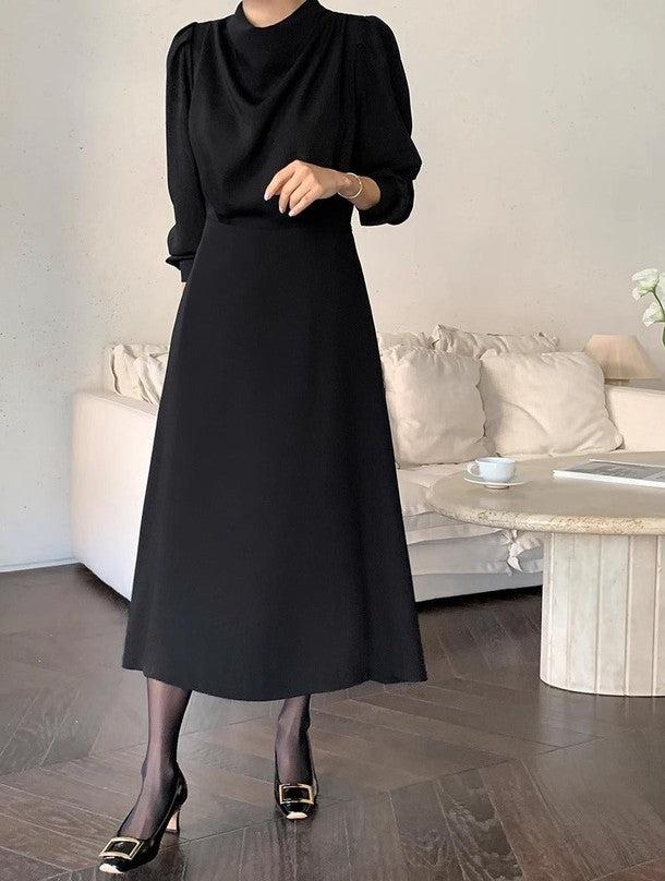 ドレープフロントネックワンピース﻿ 6445-画像11-韓国ファッション通販POPREA［ポップリア］