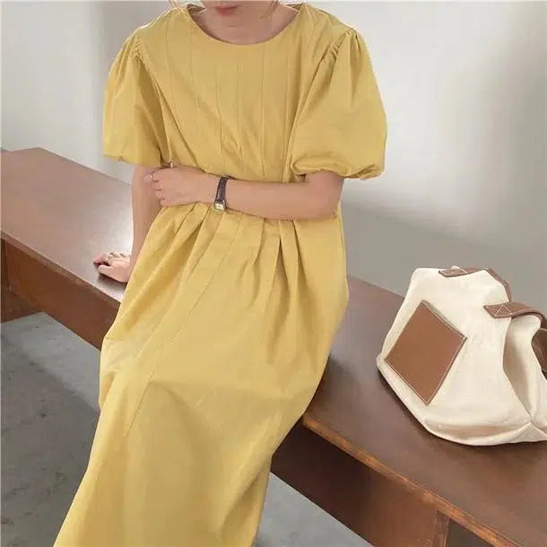 パフスリーブピュアワンピース 6681-画像11-韓国ファッション通販POPREA［ポップリア］