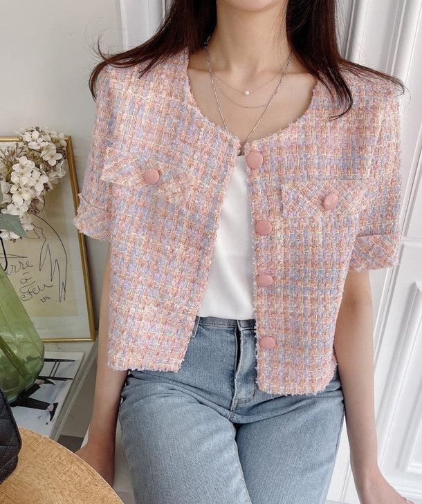 半袖ショートツイードジャケット﻿﻿﻿﻿ 5992-画像11-韓国ファッション通販POPREA［ポップリア］