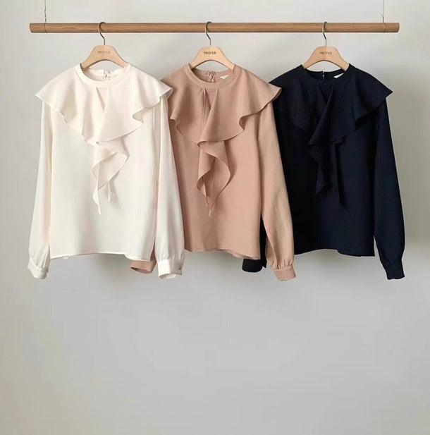 ショルダーフリルブラウス 6160-画像11-韓国ファッション通販POPREA［ポップリア］