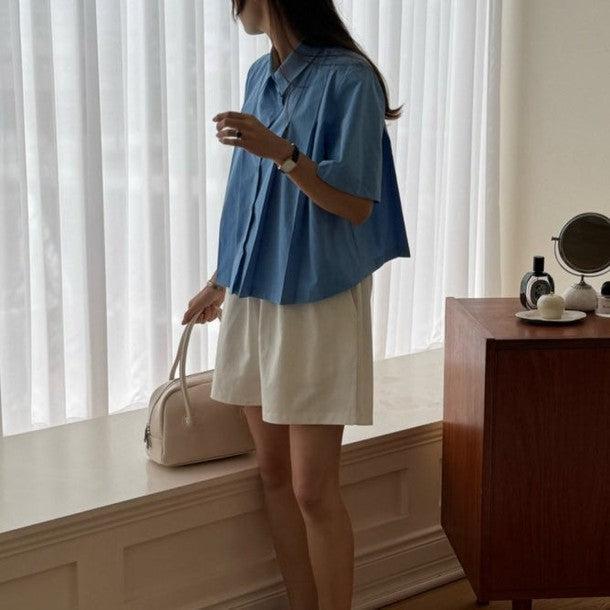 クロップドプリーツブラウス 6785-画像11-韓国ファッション通販POPREA［ポップリア］