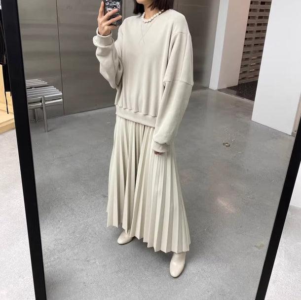 トレーナー&プリーツスカートドッキングドレス 6194-画像11-韓国ファッション通販POPREA［ポップリア］