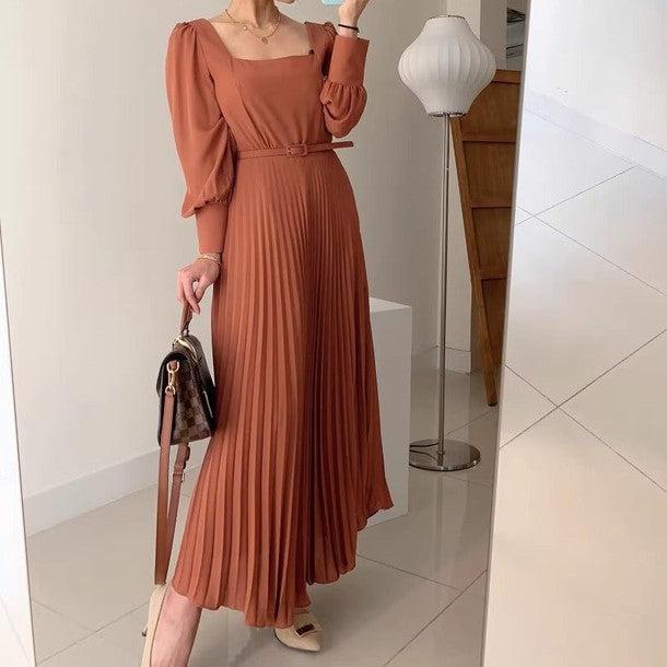 スクエアネックプリーツワンピース 6456-画像11-韓国ファッション通販POPREA［ポップリア］