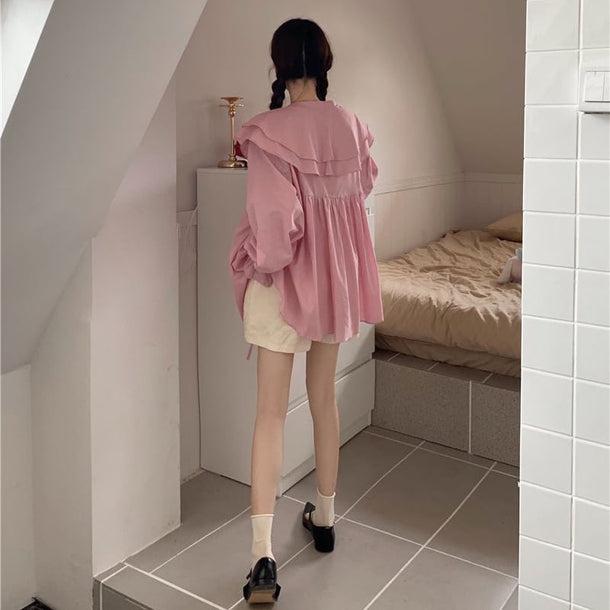 フリルオーバーワンピース﻿ 6093-画像11-韓国ファッション通販POPREA［ポップリア］