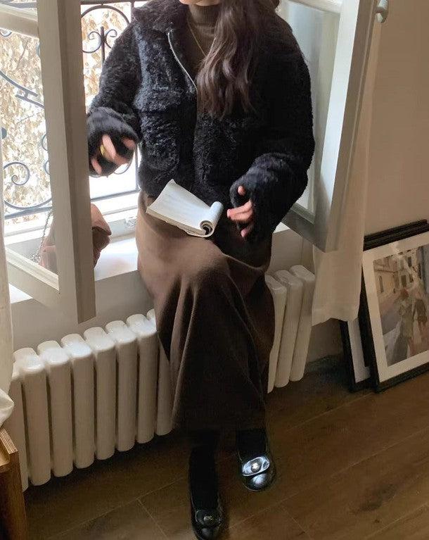 ハイネックギャザーニットロングワンピース 6368-画像11-韓国ファッション通販POPREA［ポップリア］