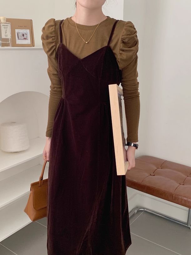 ベロアキャミソールワンピース 6252-画像11-韓国ファッション通販POPREA［ポップリア］