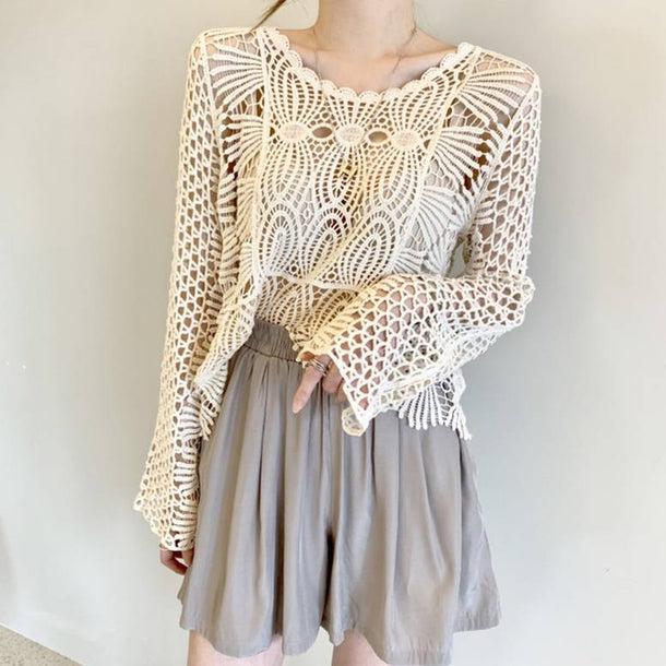 クロシェ長袖ニット 6027-画像11-韓国ファッション通販POPREA［ポップリア］