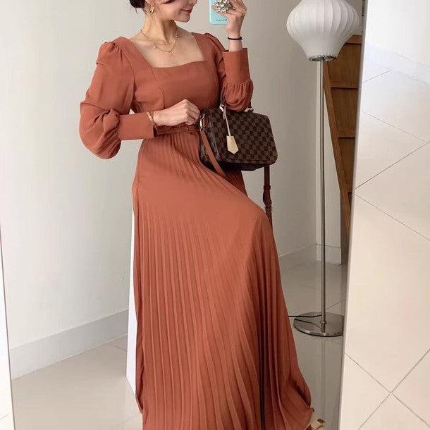 スクエアネックプリーツワンピース 6456-画像12-韓国ファッション通販POPREA［ポップリア］