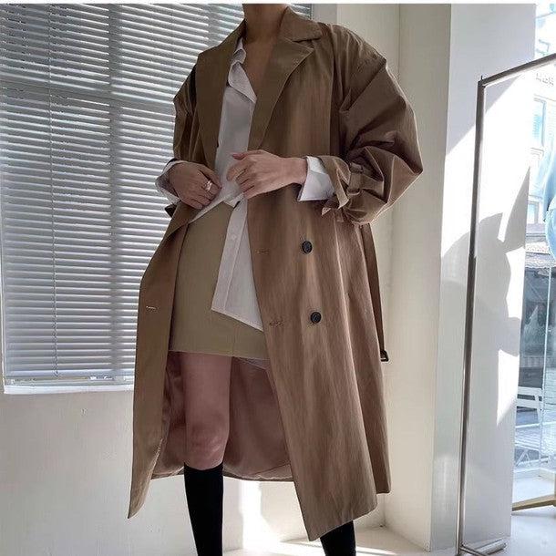 ボリューム袖ダブルブレストトレンチコート﻿ 6509-画像12-韓国ファッション通販POPREA［ポップリア］