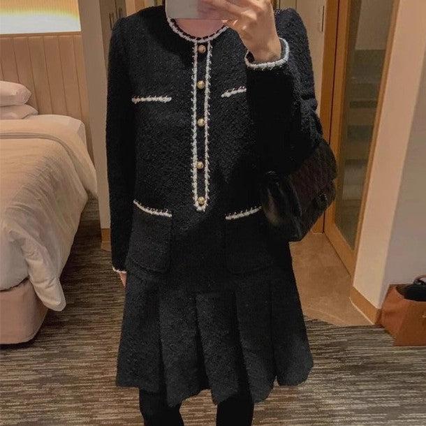 ノーカラーニットドッキングワンピース 6429-画像12-韓国ファッション通販POPREA［ポップリア］