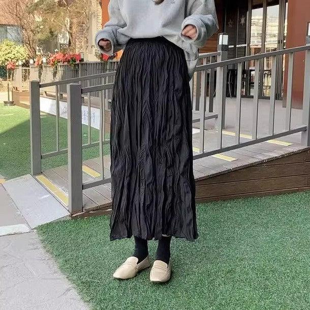 変形ランダムプリーツロングスカート ﻿﻿ 6580-画像12-韓国ファッション通販POPREA［ポップリア］