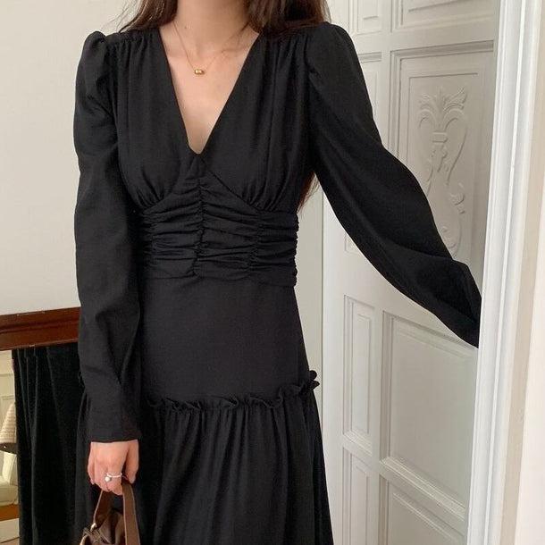 Vネックスプライシングワンピース 6155-画像12-韓国ファッション通販POPREA［ポップリア］