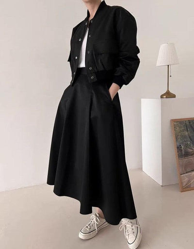 バックゴムロングフレアスカート﻿﻿ 6218-画像12-韓国ファッション通販POPREA［ポップリア］