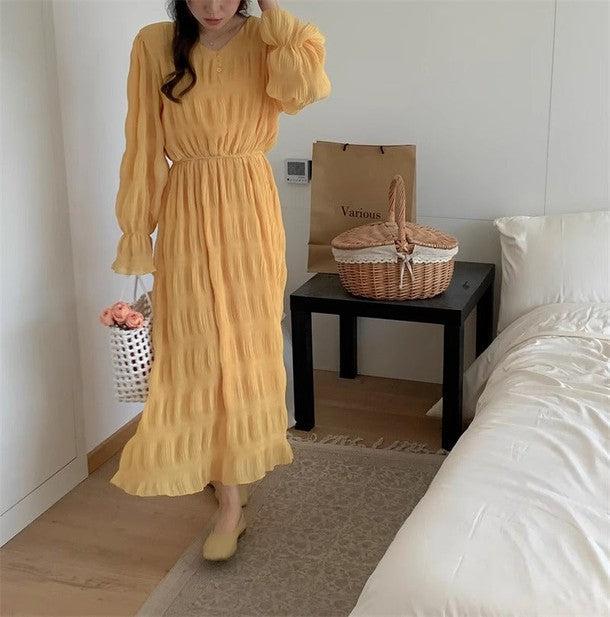 クリンクルロングワンピース 6547-画像12-韓国ファッション通販POPREA［ポップリア］