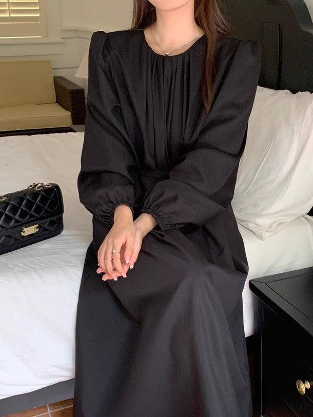 ベルト付きフロントタックロングワンピース﻿ 6224-画像12-韓国ファッション通販POPREA［ポップリア］