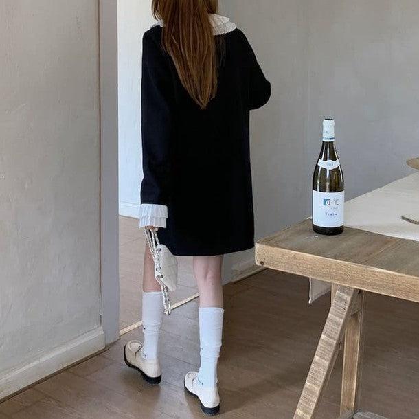 ラッフルカラーショートワンピース﻿ 6227-画像12-韓国ファッション通販POPREA［ポップリア］