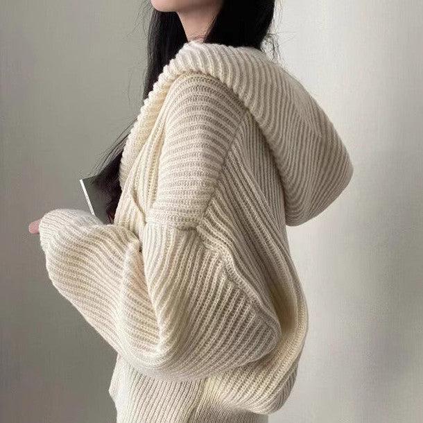 リブニットフードカーディガン 6331-画像12-韓国ファッション通販POPREA［ポップリア］